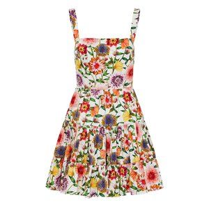 BORGO DE NOR Freddie Tiered Cotton Mini Dress - Summer Garden Pink